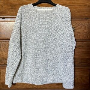 Lou & Grey for Loft White with Black Accents Sweater size Medium